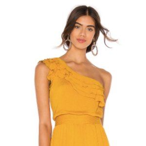 One Shoulder, Tiered Tularosa Avery Dress in Yellow